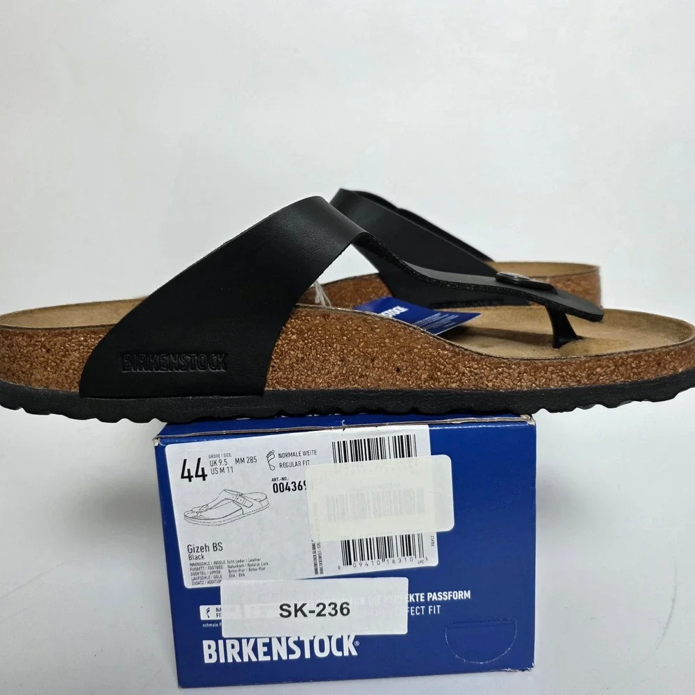 Birkenstock Gizeh BS Black Birko-Flor Thong Sandals Mens 11 EU 44 New In Box